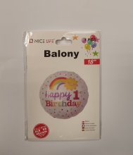 Balionas Happy Birthday 1 folijos 45cm
