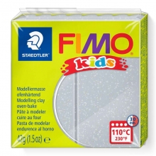 Modelinas FIMO Kids, 42 g, sidabrinės su blizgučiais sp. (812)