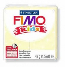 Modelinas FIMO Kids, 42 g, šviesiai geltonos su blizgučiais sp. (106)