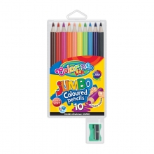 Spalvoti pieštukai Colorino stori 10 spalvų su drožtuku