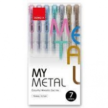 Gelinių metalizuotų rašiklių rinkinys Dong-A My Metal 7 vnt