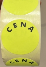 Kainų etiketės apvalios CENA 29x35mm