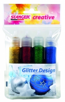 Stanger dekoravimo žymeklių Gliter DESIGN rinkinys4x25ml 960032