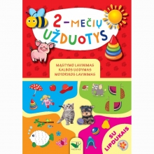 2-mečių užduotys. Su lipdukais. Mąstymo lav., kalbos ugd., motorikos lavinimas