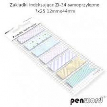 Lipnūs lapeliai PENWORD 12x45mm 7x25vnt. spalvoti