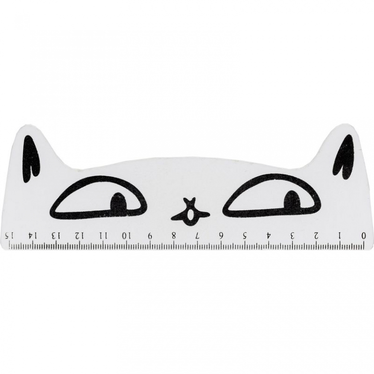 Medinė liniuotė, katinas 15 cm