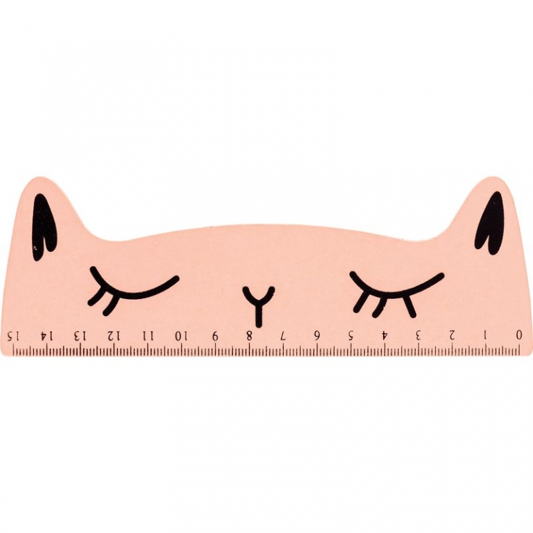 Medinė liniuotė, katinas 15 cm