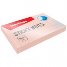 Lipnūs lapeliai Sticky Notes Standart Berlingo 76x51 mm.100 vnt, pastel.rožinės spl.
