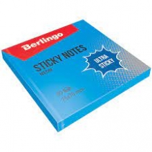 Lipnūs lapeliai Sticky Notes Ultra Berlingo 75x75 mm.80 vnt, NEON mėlynos spl.