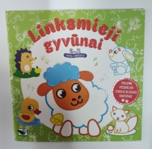 Linksmieji gyvūnai. 2-3metų vaikams.Storais blizgais kontūrais.