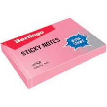 Lipnūs lapeliai Sticky Notes Ultra Berlingo 100x75 mm.100 vnt, pastel.rožinė spl.