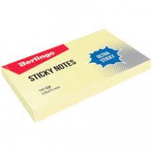 Lipnūs lapeliai Sticky Notes Ultra Berlingo 125x75 mm.100 vnt, pastel.geltonos spl.