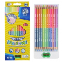 Pieštukai dvipusiai, pastelinių spalvų, 12vnt=24 spalvų, ASTRA