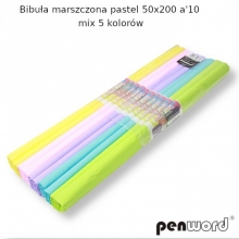 Krepinis popierius įvairių pastelinių spalvų 50x200cm Penword