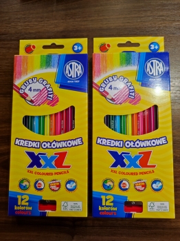 Spalvoti pieštukai šešiakampiai 12 spl. 4mm. ASTRA