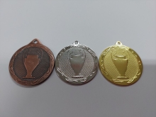 Medalis metalinis auksinis, sidabrinis ,bronza 3,2cm