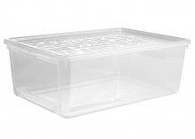 Dviguba dėžė su dangčiu Plast team 39x25,8x13,3 cm. permatoma