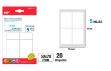 Lipnios etiketės MP 50x70mm baltos 20vnt