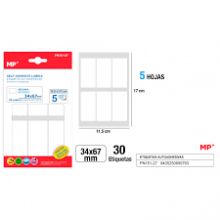 Lipnios etiketės MP 34x67mm baltos 30vnt