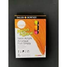 Akrilinių dažų rinkinys, 6spalvos 12ml. Simply Neon