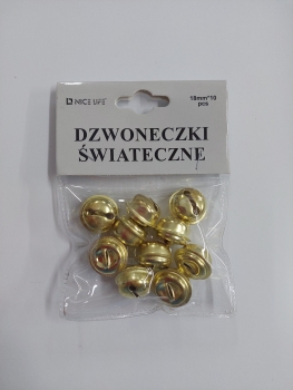 Šventiniai barškučiai 18mm x10vnt aukso, sidabro spalvos