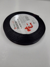 Atlasinė juostelė 10mm x 22,5m juodos sp.