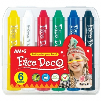 Dažai-kreidelės veidui Amos, 6 spalvos