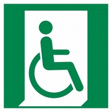 Avarinis išėjimas žmonėms, negalintiems vaikščioti arba su vaikščiojimo negalia (dešinėje)