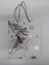 Kalėdinis dovanų maišelis šviesus 19,5x23,5