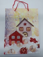 Kalėdinis dovanų maišelis šviesus 30x40