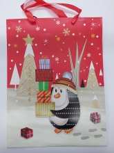 Kalėdinis dovanų maišelis pingvinas-voverė 30x39