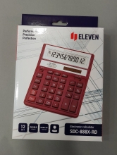 Skaičiuotuvas biurui ELEVEN SDC-888X-RD raudonos sp.