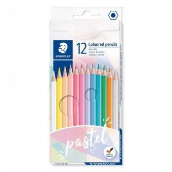 Pieštukai spalvoti pasteliniai STAEDTLER, 12 vnt