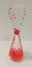 Smėlio laikrodis stiklinis su širdelėmis