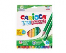 Pieštukai su trintuku plast. TITA CARIOCA, 24 spalvų