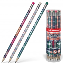 Grafitinis pieštukas TARTAN, ErichKrause, HB, su trintuku