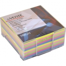 Lapeliai užrašams dėkle deVENTE, 95x95mm, 400 lapelių, neoninių įvairių spalvų