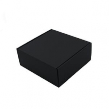 Dovanų dėžutė, juoda, kvadratinė, kosmetikai, 220x220x90 mm