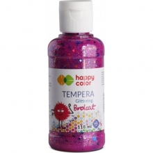 Tempera dažai Happy Color 118ml, su bližgučiais, rožiniai 203