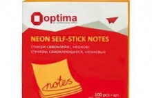 Lipnūs lapeliai užrašams Optima 40x50mm. 100 lapelių neoninės oranžinės sp.