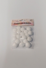 Pomponai balti 2,5cm,20vnt