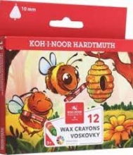 Vaškiniai pieštukai tribriauniai Koh-I-Noor Jumbo 10mm 12 spalvų