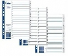 Skiriamieji lapai FORPUS su skaitmenine rodykle 1-5,plast.