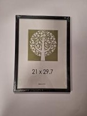 Rėmelis 21x29,7cm AURA 1303031 plastikinis, juodas