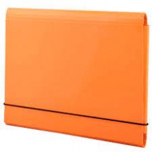 Aplankas kartoninis sąsiuviniamsA5, su guma, šviesiai oranžinės spalvos