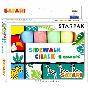Spalvotos kreidos rinkinys Starpak Jumbo Safari 6 spalvų