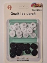 Sagos baltos,juodos 25vnt+25vnt
