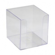 Dėžutė užrašų lapeliams AXENT Delta, 90x90x90mm, plastikinė, skaidri