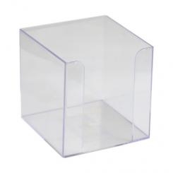 Dėžutė užrašų lapeliams AXENT Delta, 90x90x90mm, plastikinė, skaidri