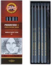 Pieštukai grafiniai lakuoti Koh-I-Noor Progresso 8915, nuo HB iki 8B, 6 vnt